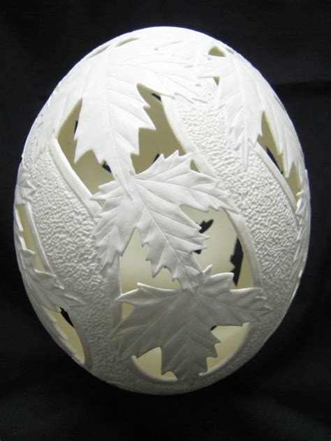 Hand carved ostrich egg