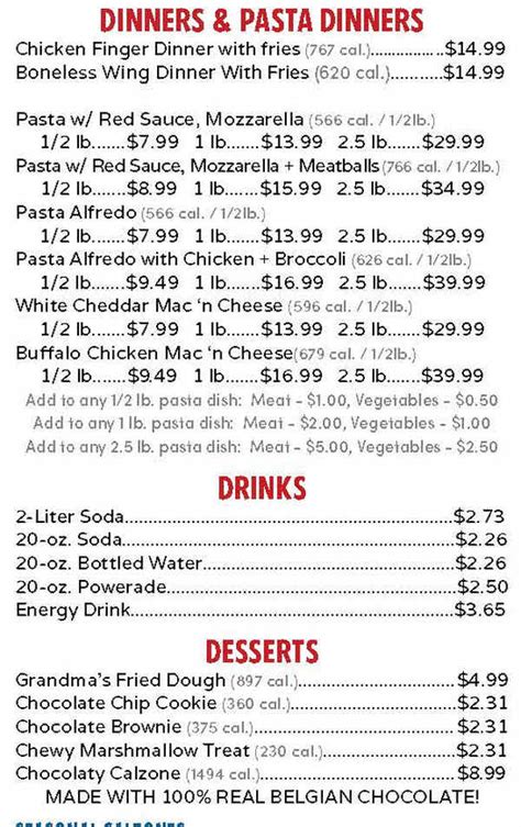 Mark's Pizzeria Menu, Canandaigua, NY