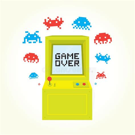 Game over arcade machine. stock vector. Image of galaxy - 46975353