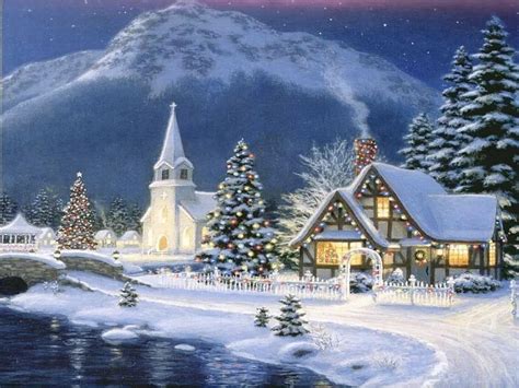 painting repro Christmas Village Guaranteed 100% Free shipping-in Painting & Calligraphy from ...