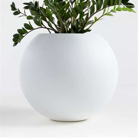 Sphere Large White Indoor/Outdoor Planter + Reviews | Crate & Barrel