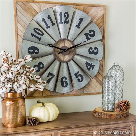 Galvanized Windmill Metal Wall Clock | Hobby Lobby | 1325034 | Farmhouse mantle decor, Indoor ...