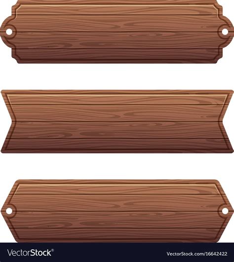 Set of various wooden banners. Wood board banner, wooden frame texture, vector illustration ...