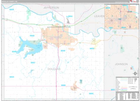 Douglas County, KS Wall Map Premium Style by MarketMAPS - MapSales