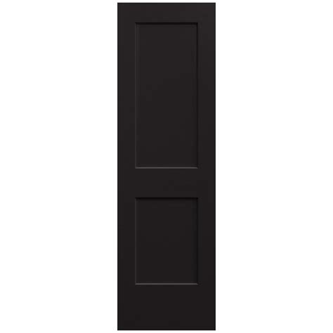 JELD-WEN 24 in. x 80 in. Monroe Black Painted Smooth Solid Core Molded Composite MDF Interior ...