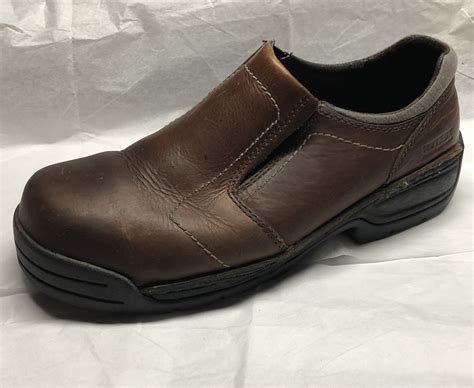 HYTEST Men's Brown Leather Slip On Safety Steel Toe Boots Shoes ASTM-F2413-05~9 - Boots