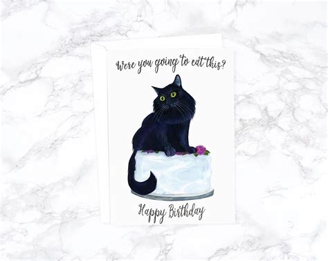 Funny Cat Birthday Card Funny Birthday Card Funny Animal - Etsy