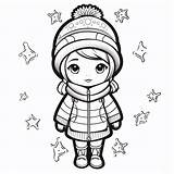 Simple Winter Clothing Coloring For Kids  Page sketch template