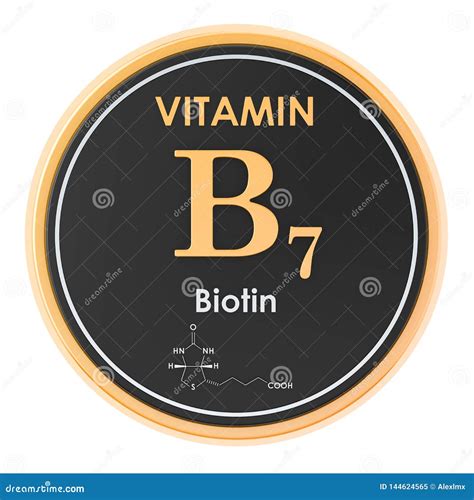 Vitamin B7, Biotin. Circle Icon, Chemical Formula, Molecular Structure. 3D Rendering Stock ...