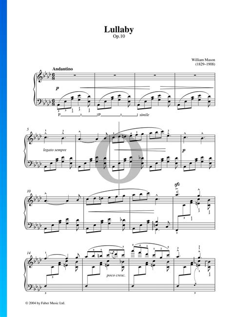 Lullaby, Op. 10 (William Mason) Piano Sheet Music - OKTAV