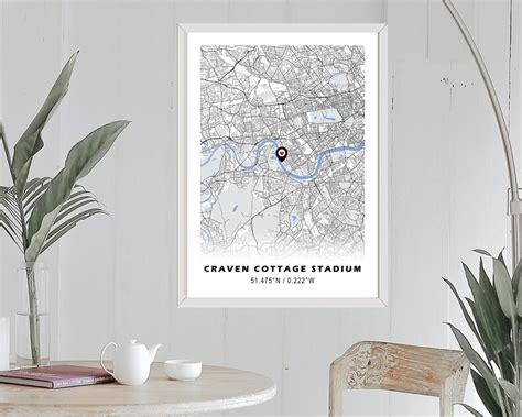 Craven Cottage Stadium Poster digital File Download, Fulham FC Location ...