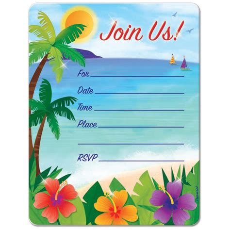 Beach Birthday Invitations | FREE Printable Birthday Invitation Templates - Bagvania