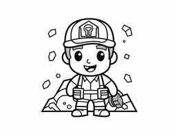 Mining Picture To Color - Coloring Page