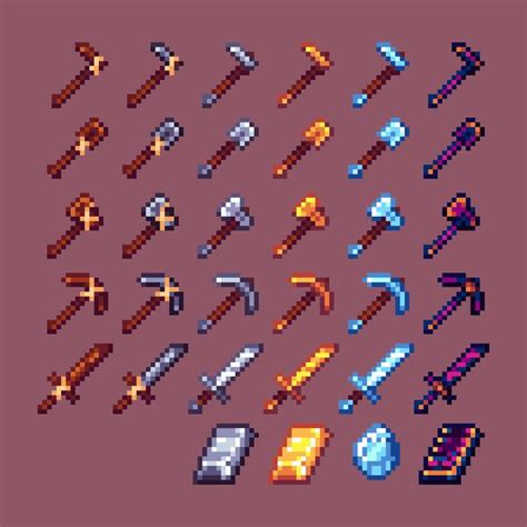 Started working on a resource pack, here are the tools and some ores ...