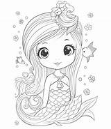 Mermaid coloring For Girls sketch template