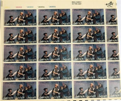 1976 Spirit of 76, US Postage Stamps Full Sheet of 50 MNH, Scott 1629 ...