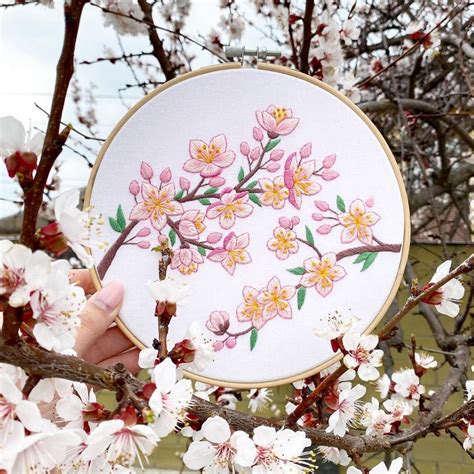 Cherry Blossom Hand Embroidery Pattern Digital Download PDF | Etsy