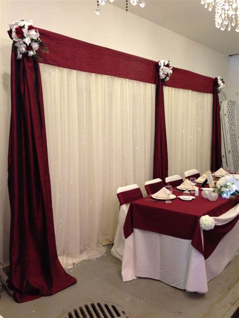 Burgundy and ivory backdrop | 25th marriage anniversary, Wedding backdrop, Marriage anniversary