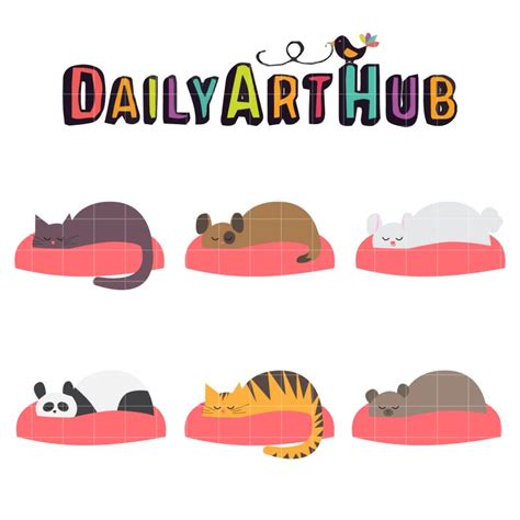 Sleeping Animals Clip Art Set | Daily Art Hub - Free Clip Art Everyday