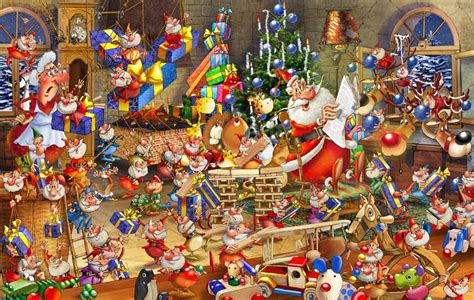 Christmas Chaos 1000 Piece Puzzle | Elf art, Santa's elves, Christmas