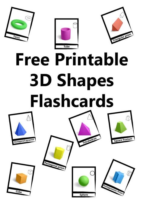 20 free printable 3D shapes flashcards - ESL Vault