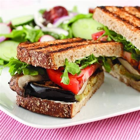 Grilled Eggplant & Portobello Sandwich Recipe - EatingWell