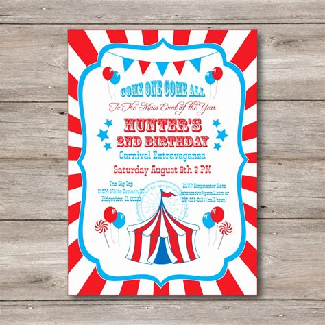 Carnival theme Party Invitations Elegant Carnival Invitation with Ed ...