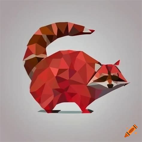 Red squirrel outline in low poly style with orange and purple fur on white background on Craiyon