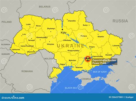 Zaporizhzhia Nuclear Power Plant In Ukraine Map Royalty-Free Stock ...