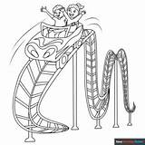 Roller Coaster Coloring Page  Easy Drawing Guides sketch template