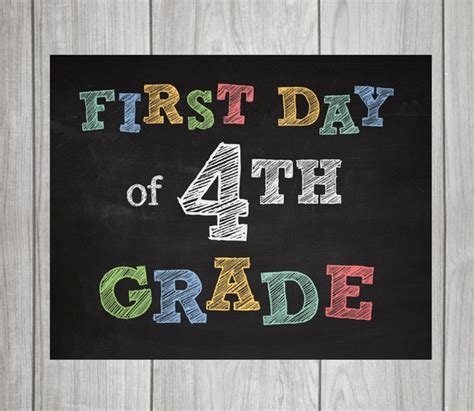 First Day Of 4th Grade Sign Free Printable