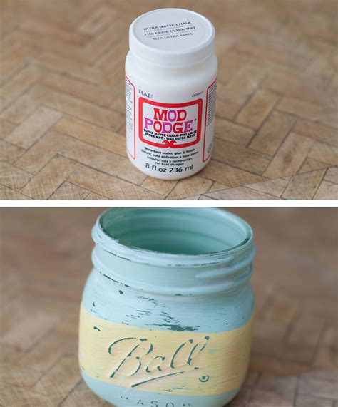 Chalk Paint Mason Jars with Succulents - Mod Podge Rocks