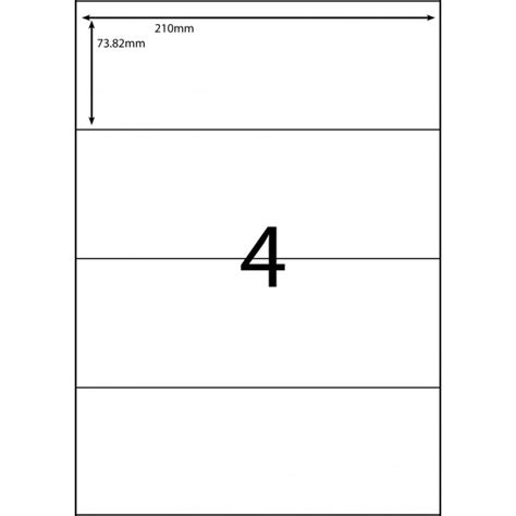 4 Labels Per Sheet Template