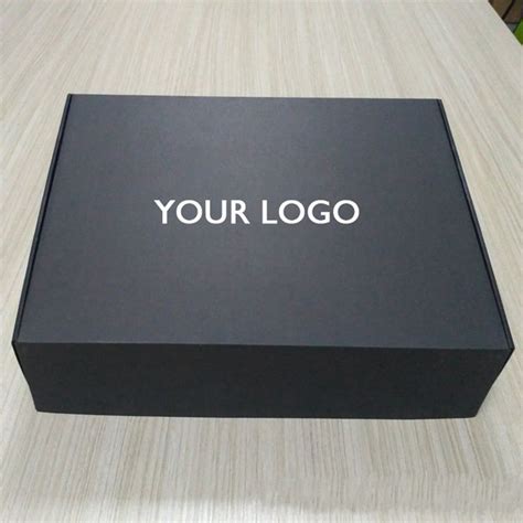 Custom Black Corrugated Shipping Boxes Packaging Box With Logo Mailer Box Packaging Clothing ...