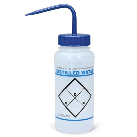 Wash Bottle, Widemouthed, for Distilled Water, 500 mL, Easy-to-read ...