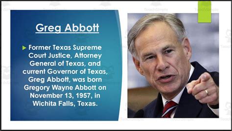 Governor Greg Abbott (TX) Biography PowerPoint by Teach Simple