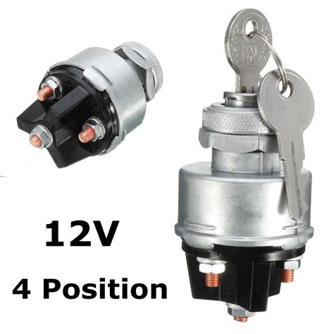 Universal 12V Car Ignition Switch 2 Keys 4 Position ON/OFF/START/ACC R ...