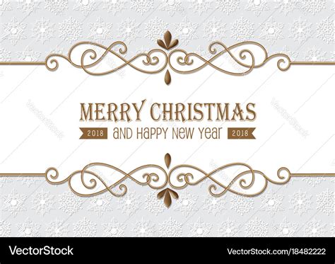 Christmas gold frame Royalty Free Vector Image