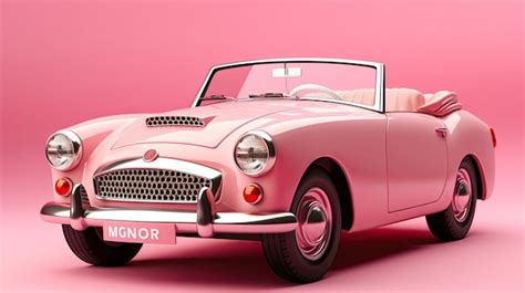 Premium AI Image | pink retro barbie classic sports car