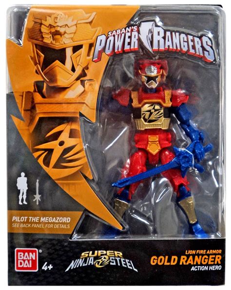 Power Rangers Super Ninja Steel Lion Fire Armor Gold Ranger 5 Action ...