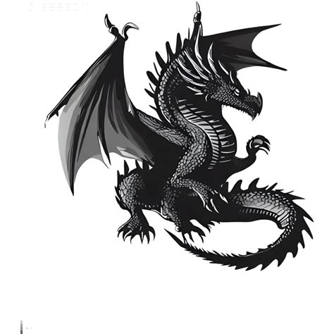 Chinese Black Dragon Silhouette 24513072 PNG