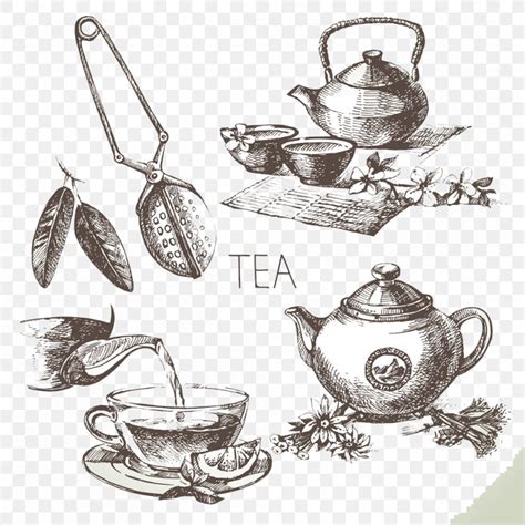 Green Tea Drawing Sketch, PNG, 1000x1000px, Tea, Artwork, Black And White, Coffee Cup, Cookware ...