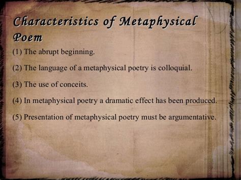 Metaphysical poem