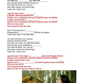 Song Worksheet: Roar by Katy Perry