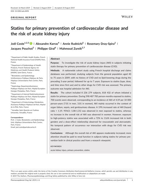 (PDF) Statins for primary prevention of cardiovascular disease and the ...