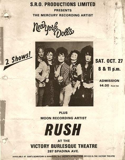 When Rush opened for New York Dolls | Rush.com