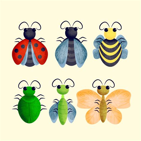 Vector Cute Insects Illustration 211507 Vector Art at Vecteezy