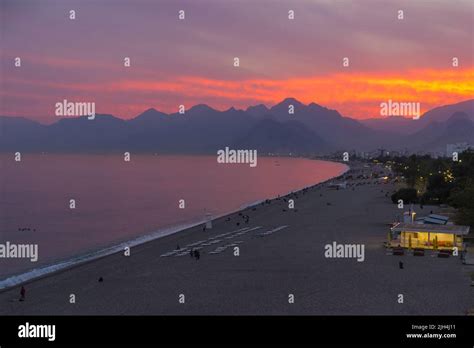 Konyaalti beach in Antalya at sunset Stock Photo - Alamy