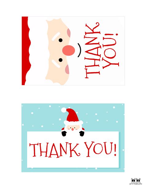 Christmas Thank You Cards - 25 Free Printable Cards | Printabulls