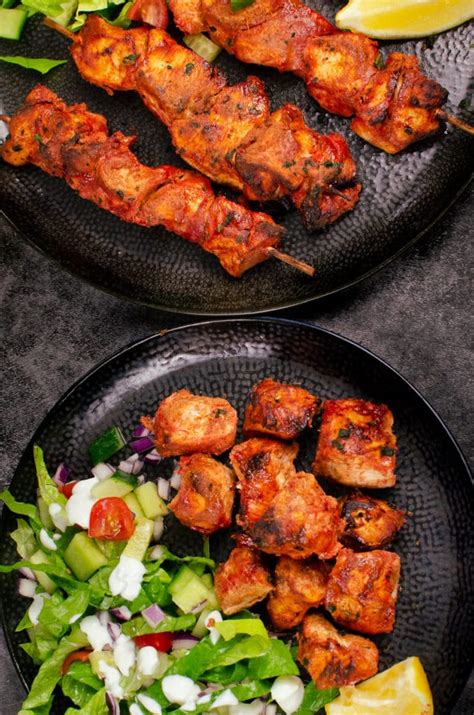 Tandoori Chicken Tikka Kebab - Indian style skewers for starter or main